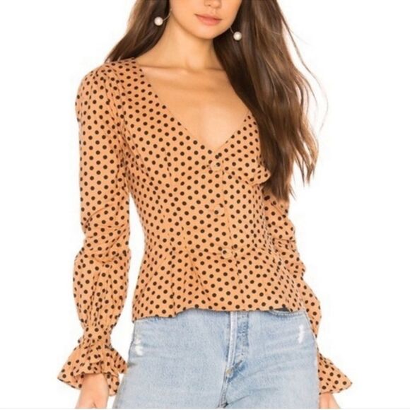 MAJORELLE Tops - Revolve majorelle claire polka dot blouse